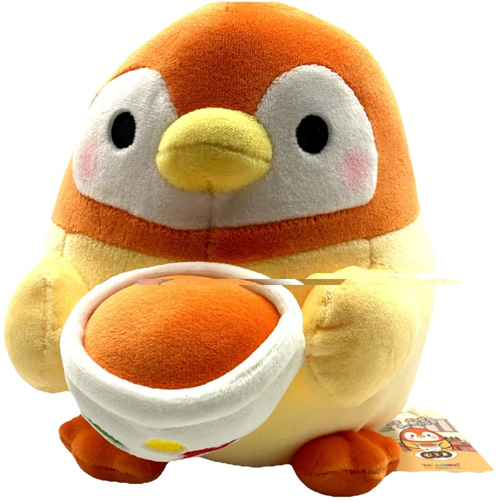 Takashoji Orange Penguin with Bowl Japanese Plush NWT Kawaii